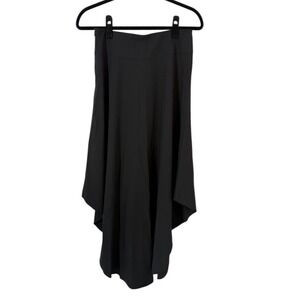 Halara NWT Black High Waisted Asymmetric Hem Draped Midi Skirt Size Small